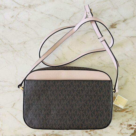 MICHAEL KORS Jet Set Item Powder Blush Leather East West Zip Chain Crossbody Bag - Picture 7 of 12